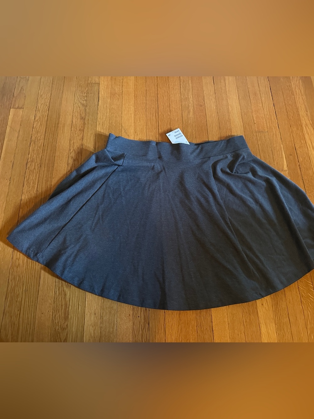 H&M Grey Twee Skater Skirt with Elastic Waist, Size L, NWT